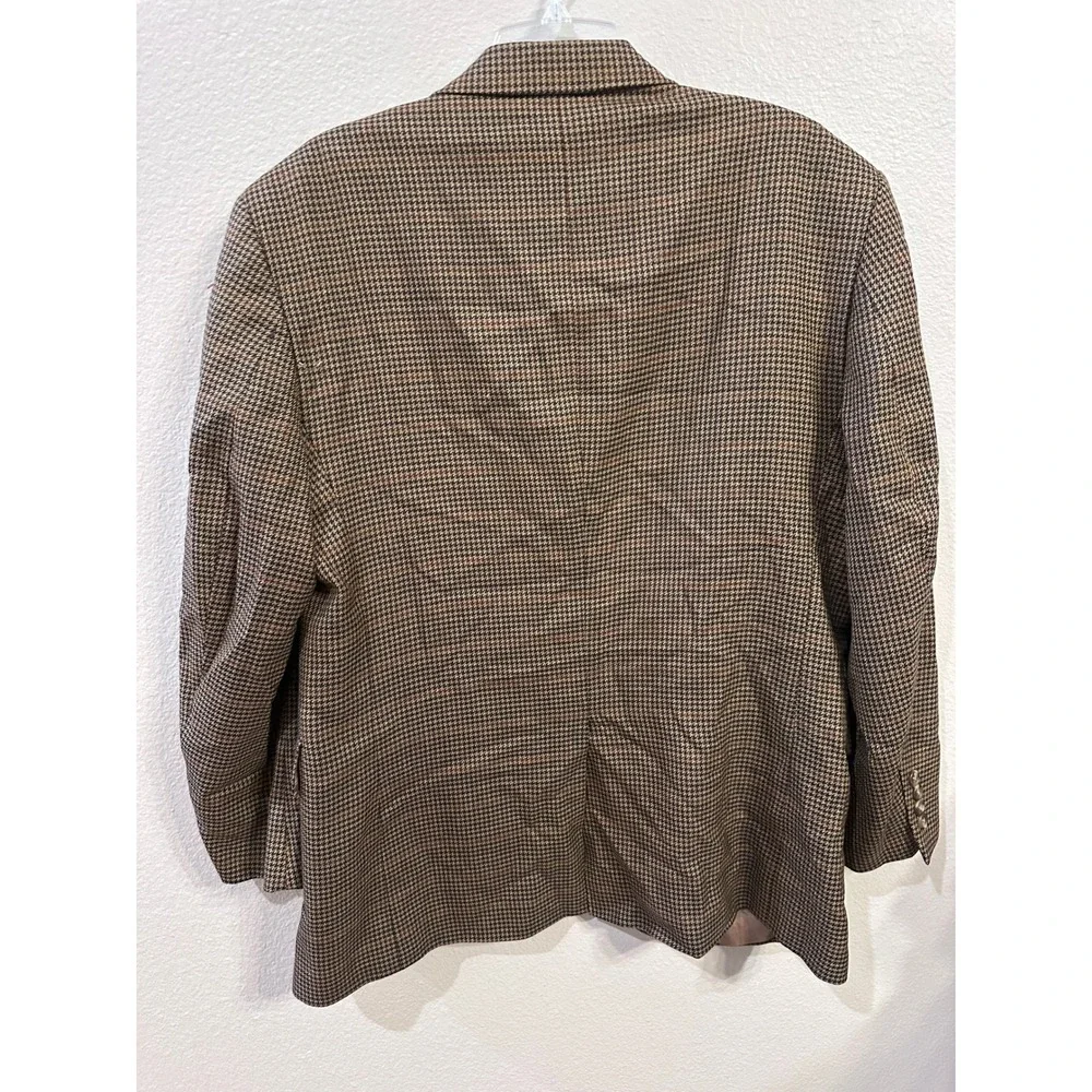 Jos A Bank Houndstooth Blazer Mens Sport Coat Brown Tan Classic Jacket